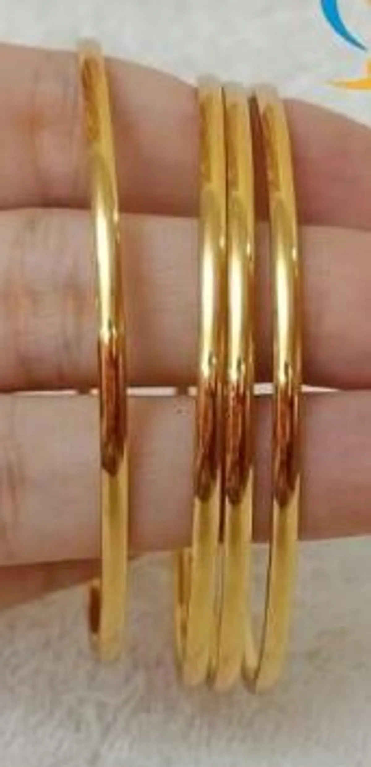 Casual Wear Micro Gold Plated 8 Pcs Plain Bangle For Girls And Women - Image 4