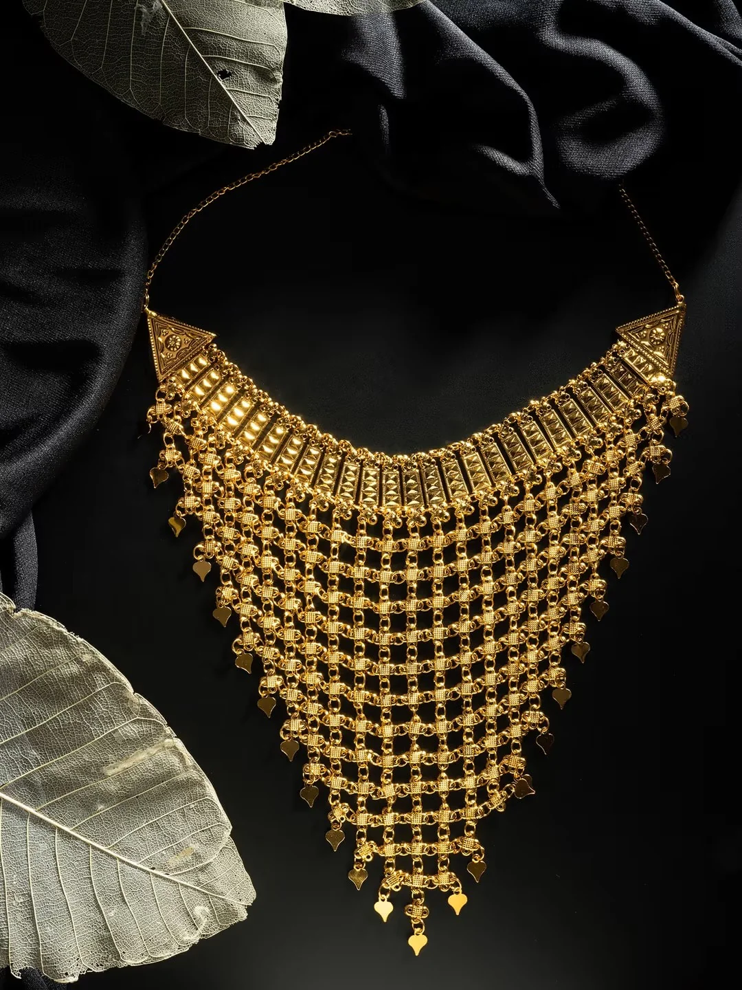 Micro Gold Plated Traditional Wear Classic Long Layered Necklace - Image 3