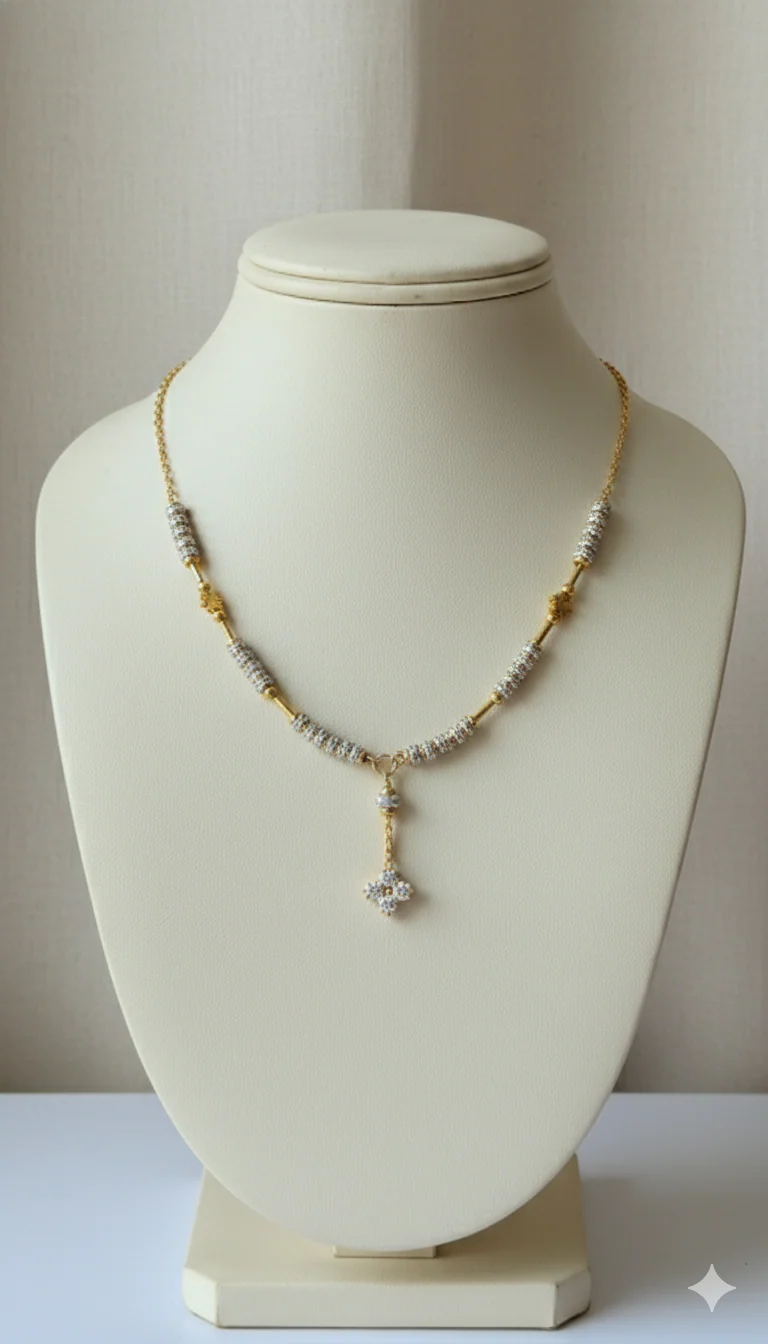 Stunning Diamond Studded Daily Wear Beautiful Star Chain - Image 3