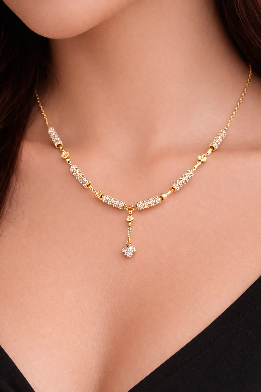 Stunning Diamond Studded Daily Wear Beautiful Star Chain - Image 4